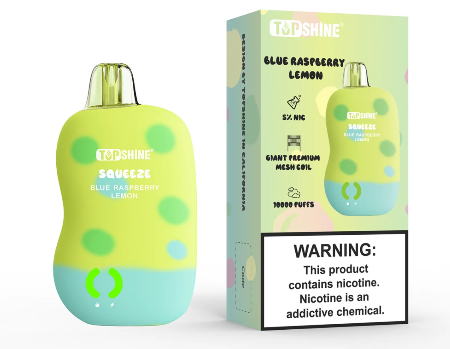 TOP SHINE Squeeze Rechargeable Disposable [10,000]