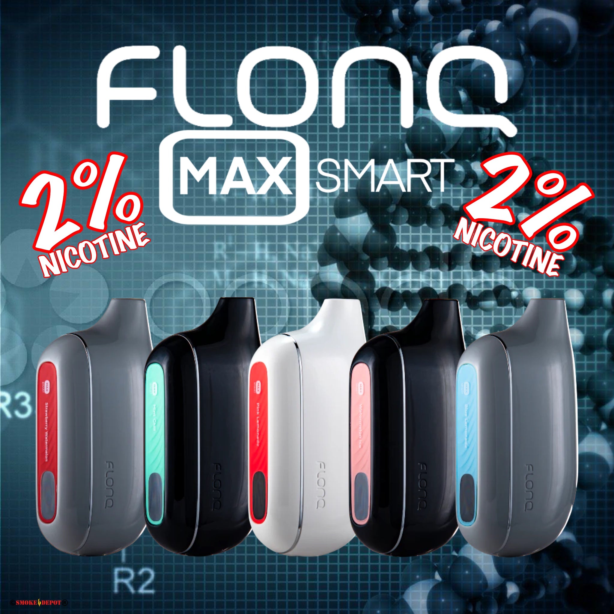 FLONQ Max Smart (2% Nicotine) Rechargeable Disposable [10,000]