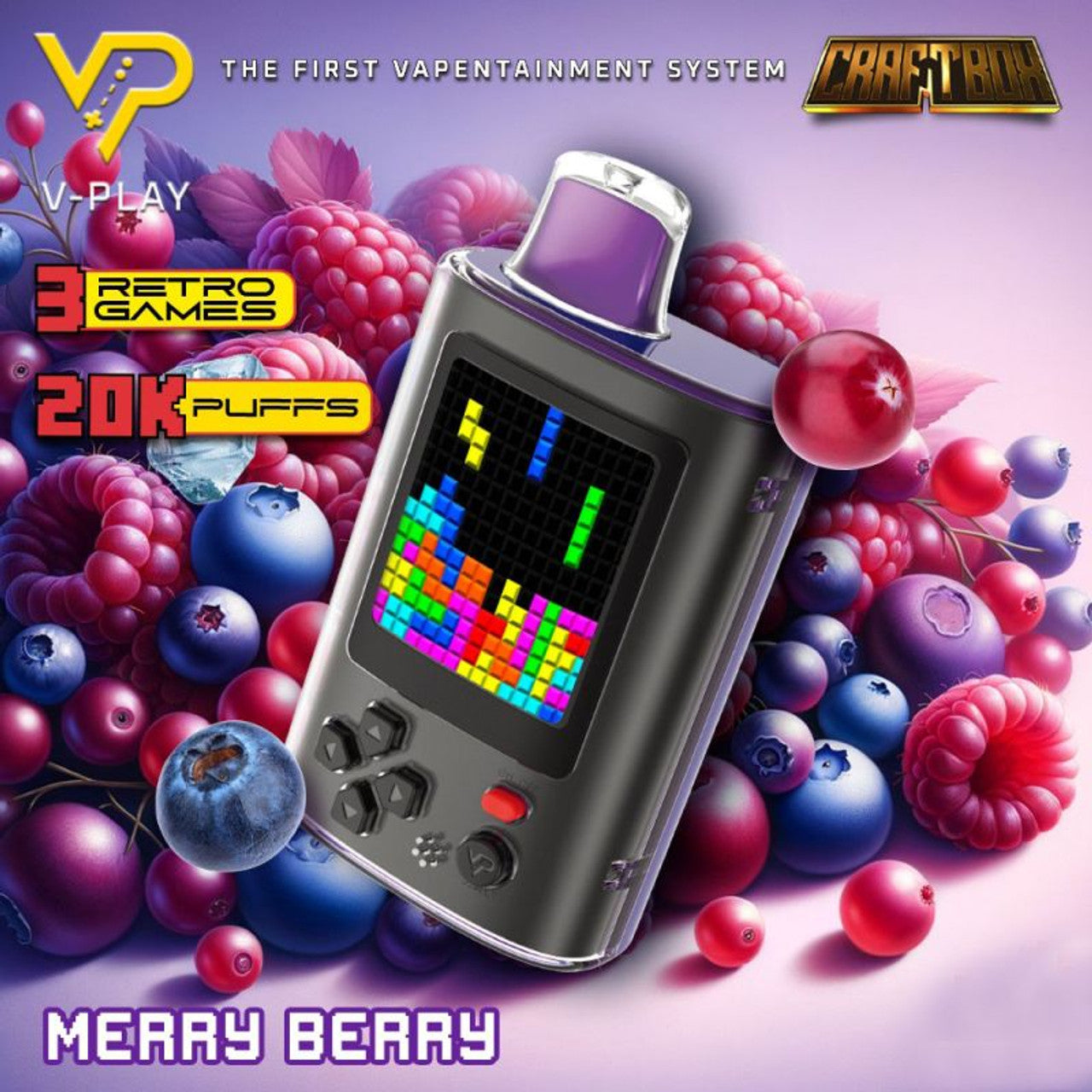 CRAFTBOX V-Play 20K [+3 Games] Rechargeable Disposable [20,000]